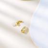 Earrings for 18K Silver No Fall For Everyday For Gift FH.bird Women, Painless, Simple, Gold, "Curved Design", Hypoallergenic, 925, Non-Pierced