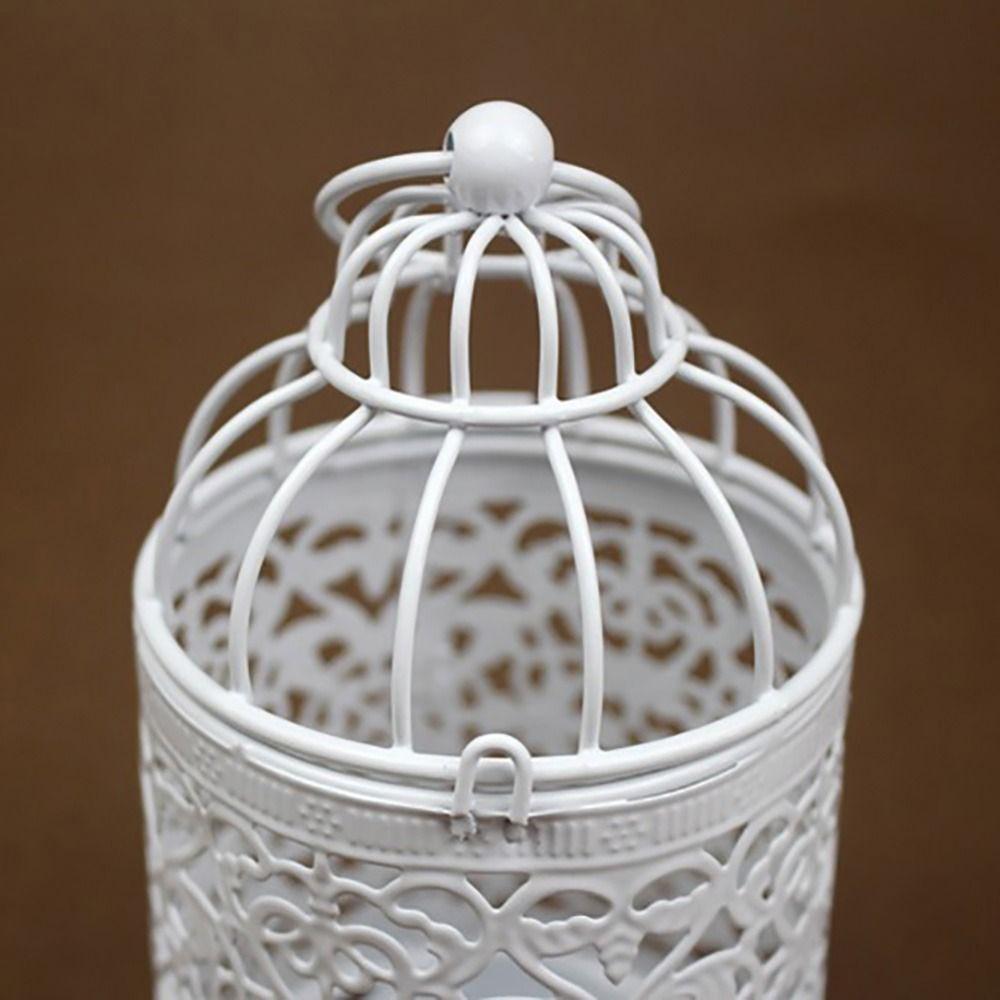 Iron Art Candle Holder Bird Cage Desktop Ornament Craft Home Decoration