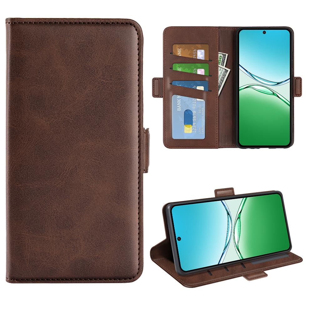 

For Oppo F29 5G Case Calf Texture Leather Wallet Phone Cover Brown