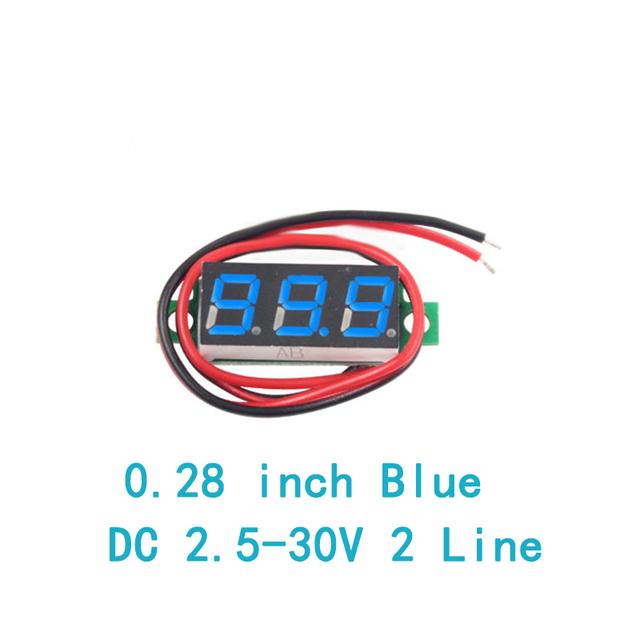 DC 0V-100V 0.28 Inch LED Digital Voltmeter Voltage Meter Volt Detector Monitor Tester Panel Car 12V 24V Red Green Blue Yellow Fuses4