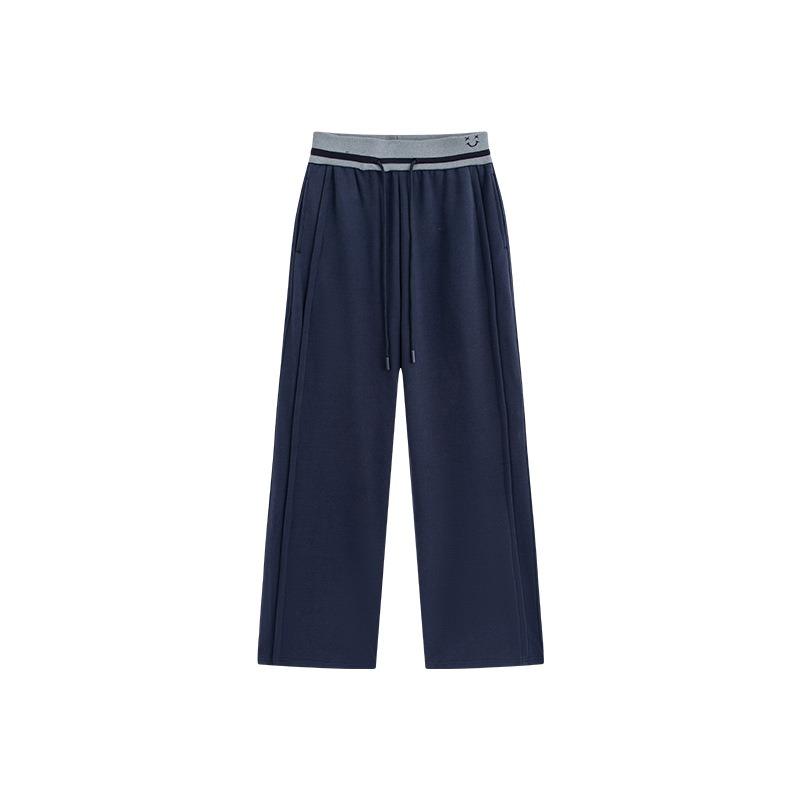 New gray casual pants women's autumn lazy drape high waist straight pants slim loose drawstring sweatpants