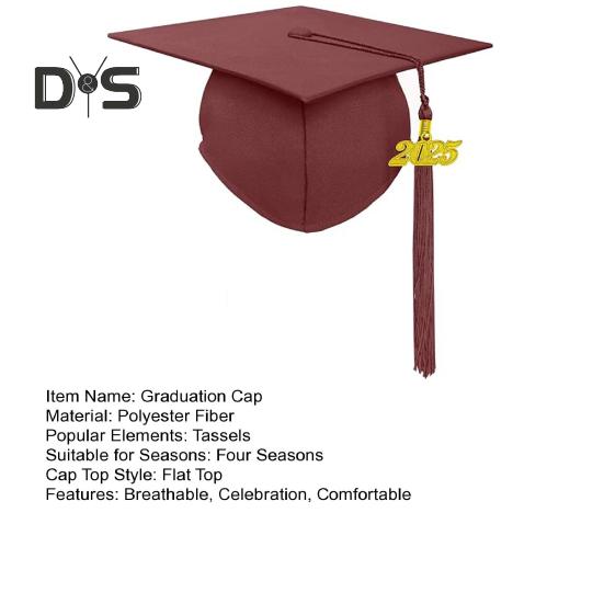 Graduation Cap with 2025 Tassel Class of 2025 Unisex Adult Matte Graduation Cap for High School Bachelor