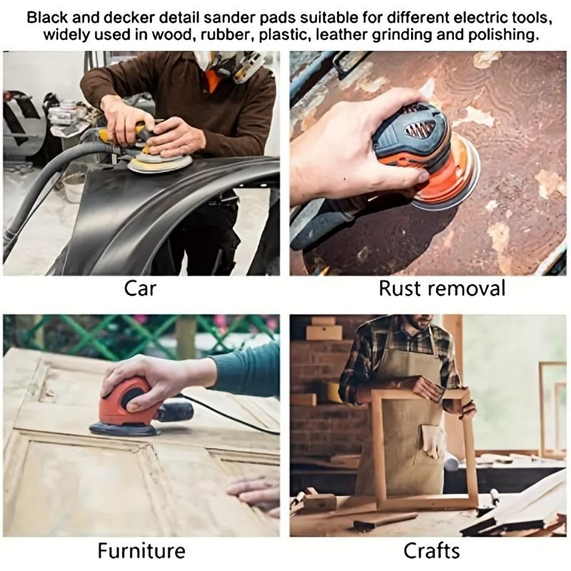 60pcs Triangle Sanding Pads - 6 Holes, 60/80/120/180/240/320 Grits For Delta Sanders/Multi-Sanders - Perfect For Your Toolbox!