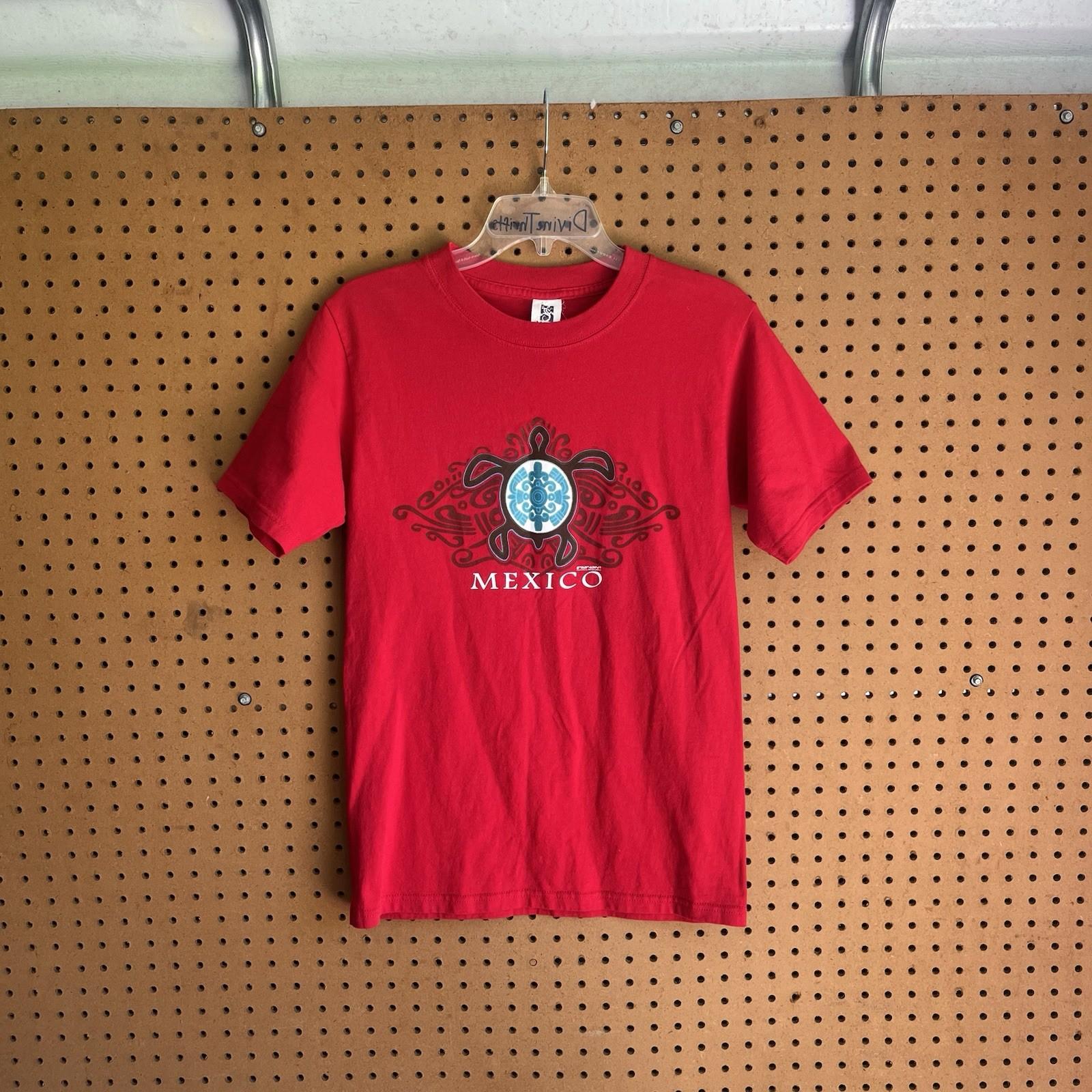 Vintage Mexico Tourist Surf Graphic T-Shirt Red Size SmallChico XXXXL