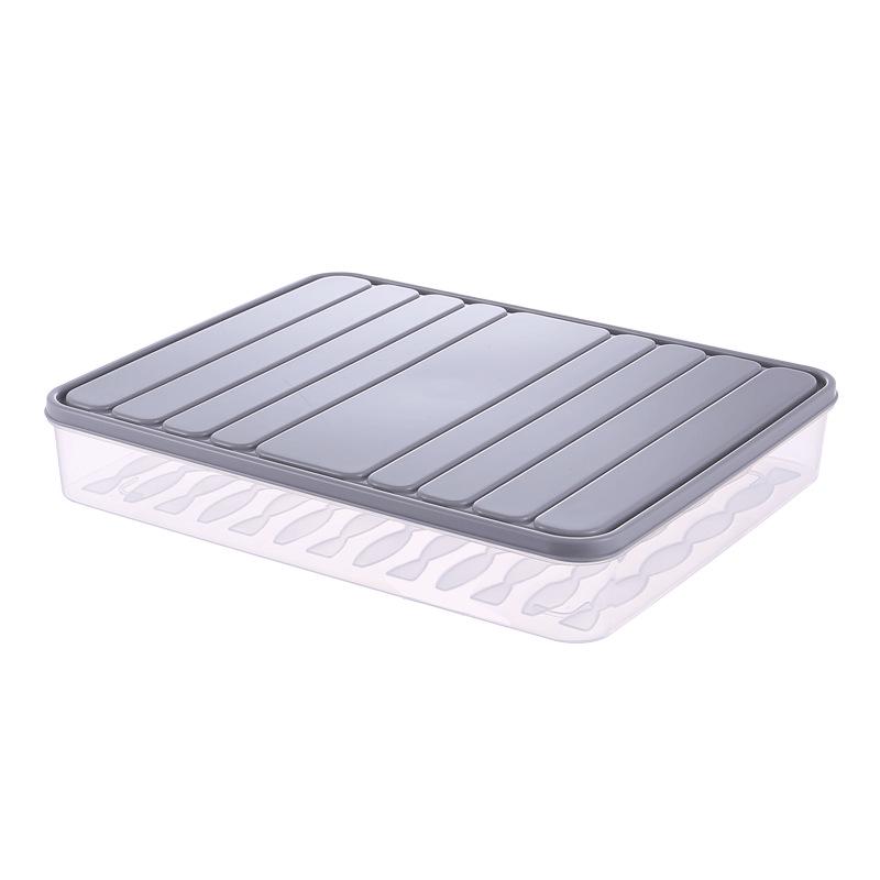 Large Transparent Japanese Square Refrigerator Storage Box - Single Layer Plastic with Seal for Freshness