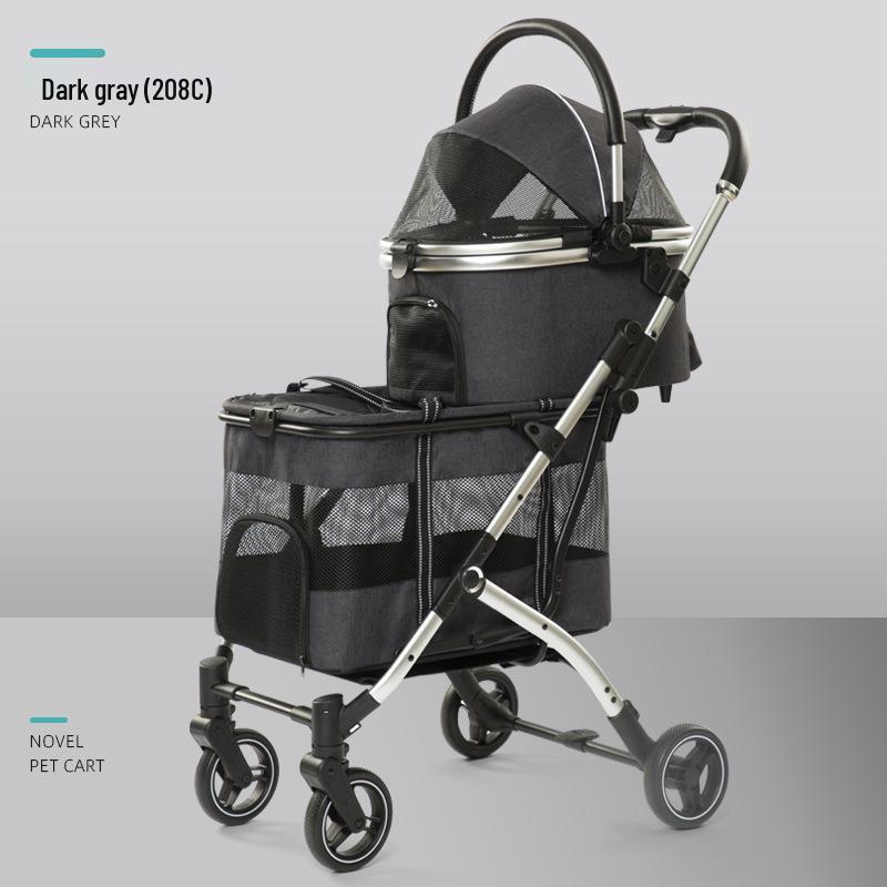 Double-Layer Pet Stroller: Spacious Design for Multiple Cats & Dogs, Removable Carriage