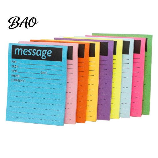 Thick Paper Sticky Labels Fluorescent Horizontal Line Notepad, Strong Adhesive Removable Memo Colorful Note Flags Pad, Multi-color Lined for