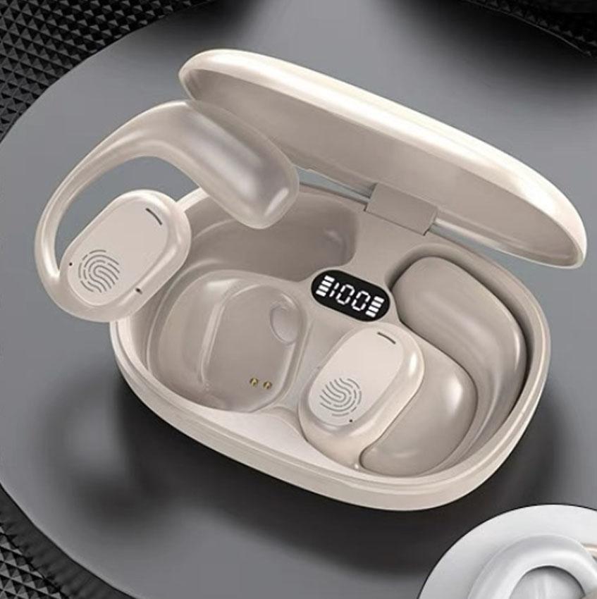 

Беспроводная водонепроницаемая Bluetooth-гарнитура с костной проводимостью и креплением на ухо, которая не помещается в ухо и не может быть выброшена любителями спорта Upgraded version бежевый