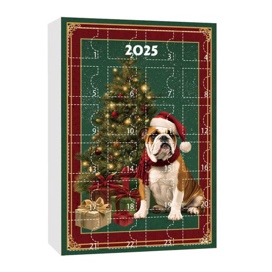 Dog Advent Calendar 2025 24Pcs 2D Dog Breeds Ornaments for Tree