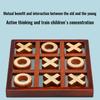 Tic-Tac Toe Toy Puzzle Game XO Chess Wooden Double Game Parent-child Family Game