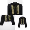 Napoleon Military Jacket For Women Long Sleeve Casual Autumn Outerwear With Button Details