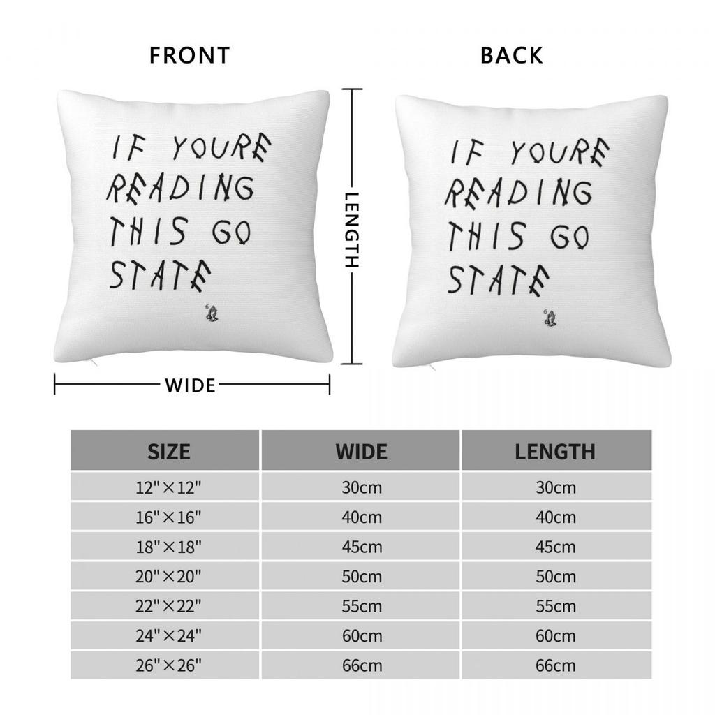 Drake If Youre Reading This Go State Square Pillowcase Polyester Linen Velvet Printed Zip Decorative Car Cushion Cover