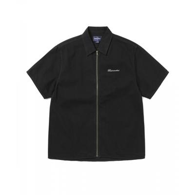 Precidert Denim Zip S S Skjorte Svart