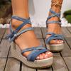 Plus Size Shoes for Women 35-42 Summer Fashion Non-slip Platform Sandals Buckle Strap Wedges Comfortable Sandalias Mujer