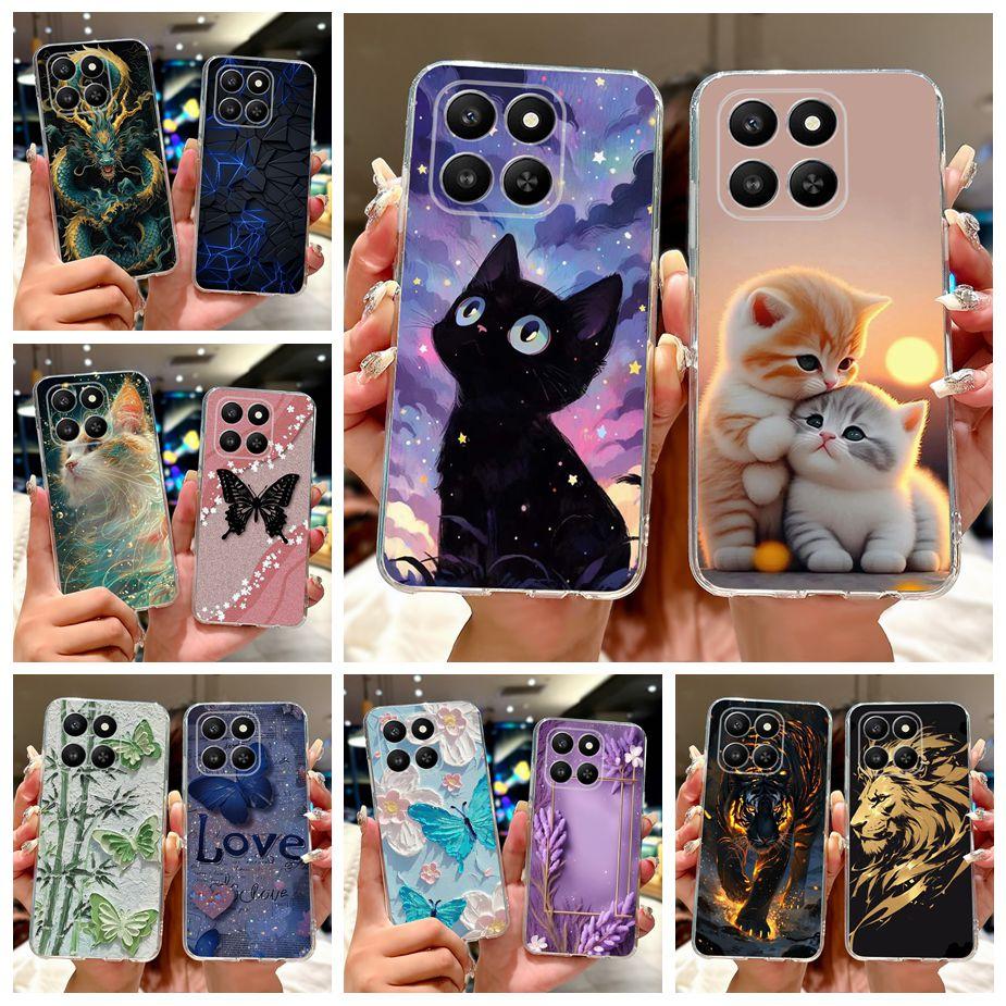 For Honor 400 Smart 5G Case LGN-NX1 Cute Cat Painted Cover Soft Silicone Case For Honor X7d 4G HonorX7d 5G Honor400 Smart Bumper