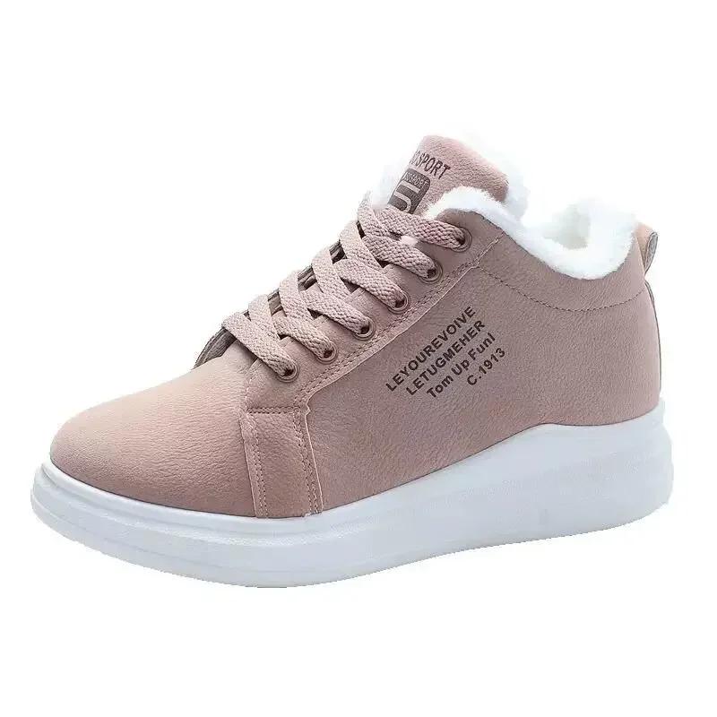 Winter Cotton Shoes Women Plus Velvet Sports Flat Heel Shoes 2025 New Snow Boots Warm Students Casual Shoes