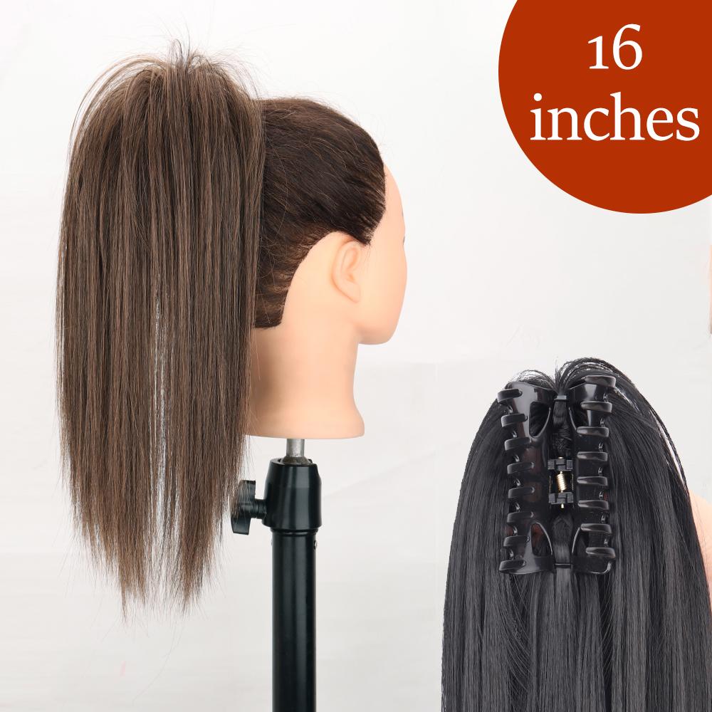 34 cale Syntetyczny Kucyk Przedłużenie Włosów Doczepiane na Klips Fałszywa Peruka Dopinka Blond Owijany Warkocz Długi Gładki Kucyk nad Głową