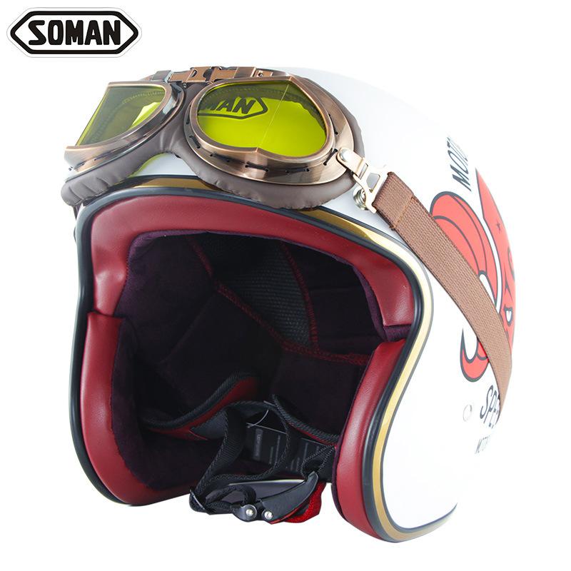 Exclusive Electric Car Helmets Harley Retro Men's And Women's Half Helmets Harley Windshields Personalized Riding Helmets