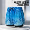 Mens Quick-Dry Swim Trunks With Inner Brief Support Loose Fit Athletic Board Shorts Swimming Beach Surfing