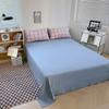 Washed Skin-friendly Bedding Set Sheet Pillowcase Quilt Cover Lattice