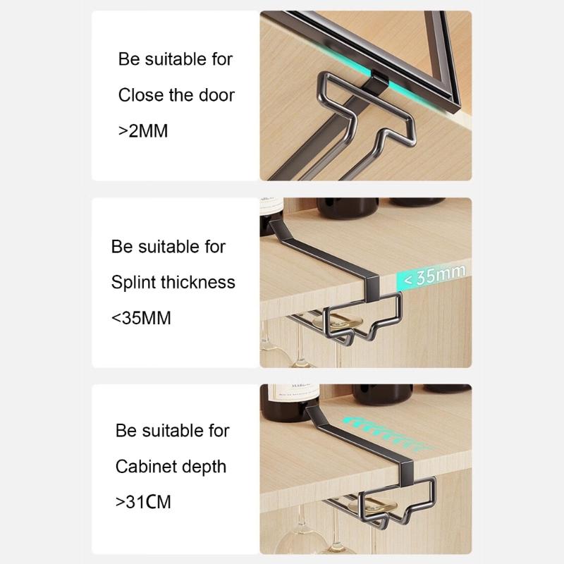 Under Cabinet Hanging Rack Wine Glass Storage Racks Simple Designs Holders Perfect For Bars And Kitchens