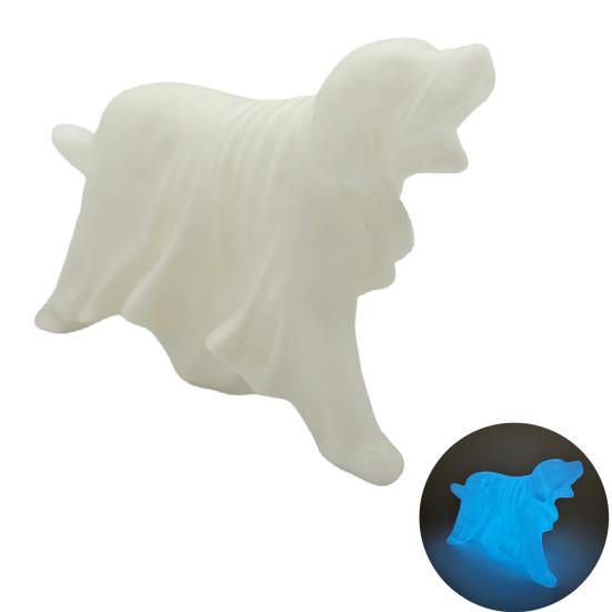 Ghost Dog Figurine Glow-in-the-dark Halloween Dog Ghost Statue Spooky Dog Ornament for Home Shelf Mantel Decoration