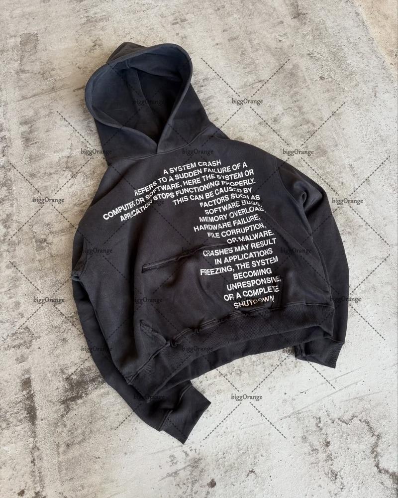 Street Hip-hop Punk Goth Letter Casual Loose Hoodie Men 2025 American New Retro Harajuku Y2 Koversized Sweatshirt Women