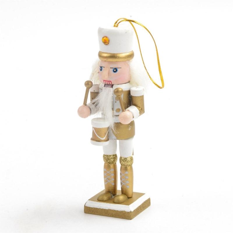 4Pcs Christmas Nutcrackers Ornaments Wooden Nutcrackers Soldier Figures Toy Tree Pendant for Christmas Party Decorations