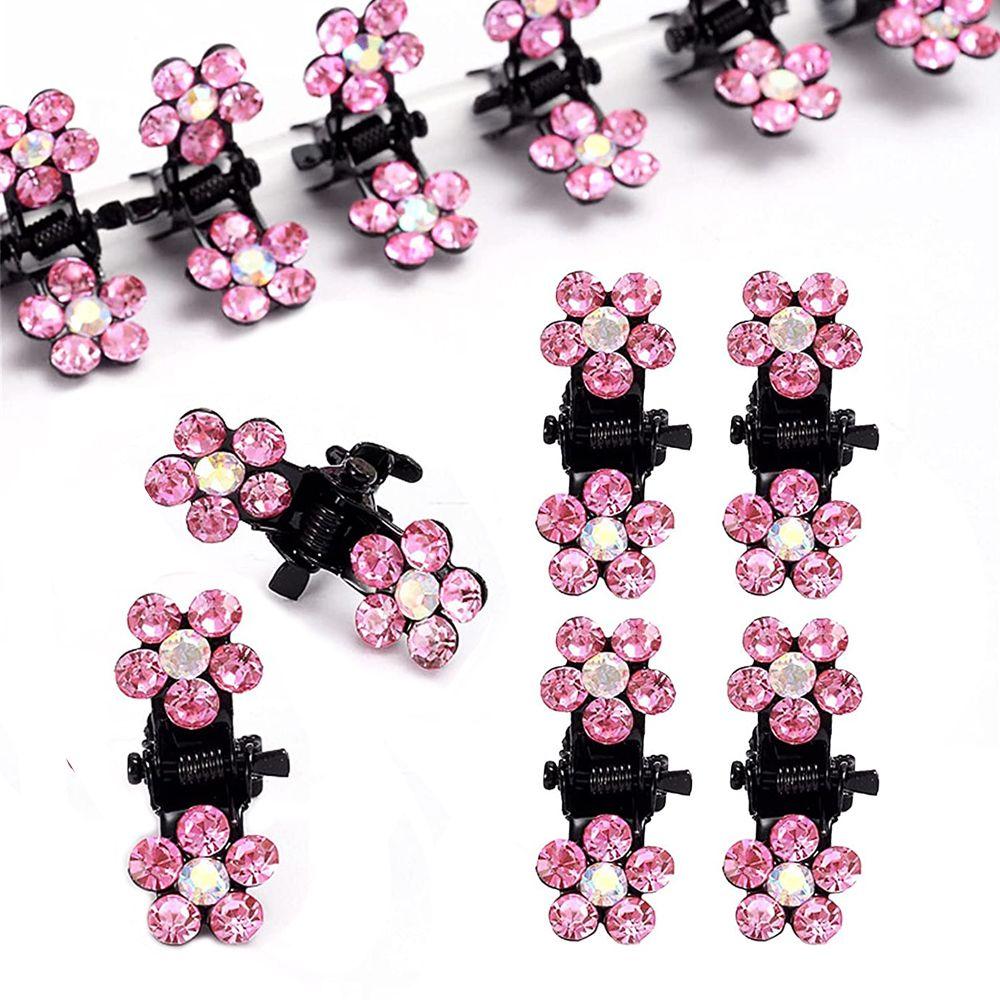 12 pcs Women Girls Rhinestone Flower Hair Claw Clips No-Slip Grip Jaw Clips Glitter Teeth Clips