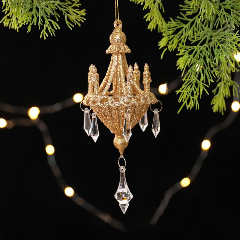 

Acrylic Christmas Crystal Chandelier Pendant Glitter Realistic Christmas Tree Ornaments Decorative Car Hanging Ornaments Mall золотой