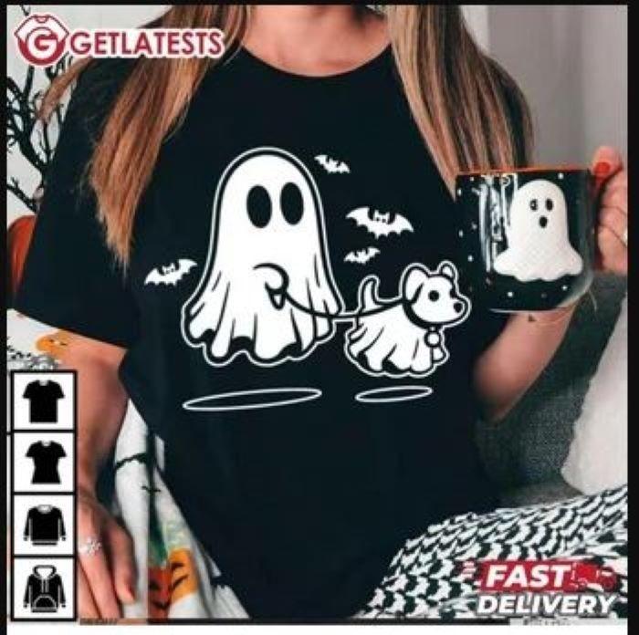 Ghost Walking Dog Halloween S-5XL AD575 Unisex T-Shirt