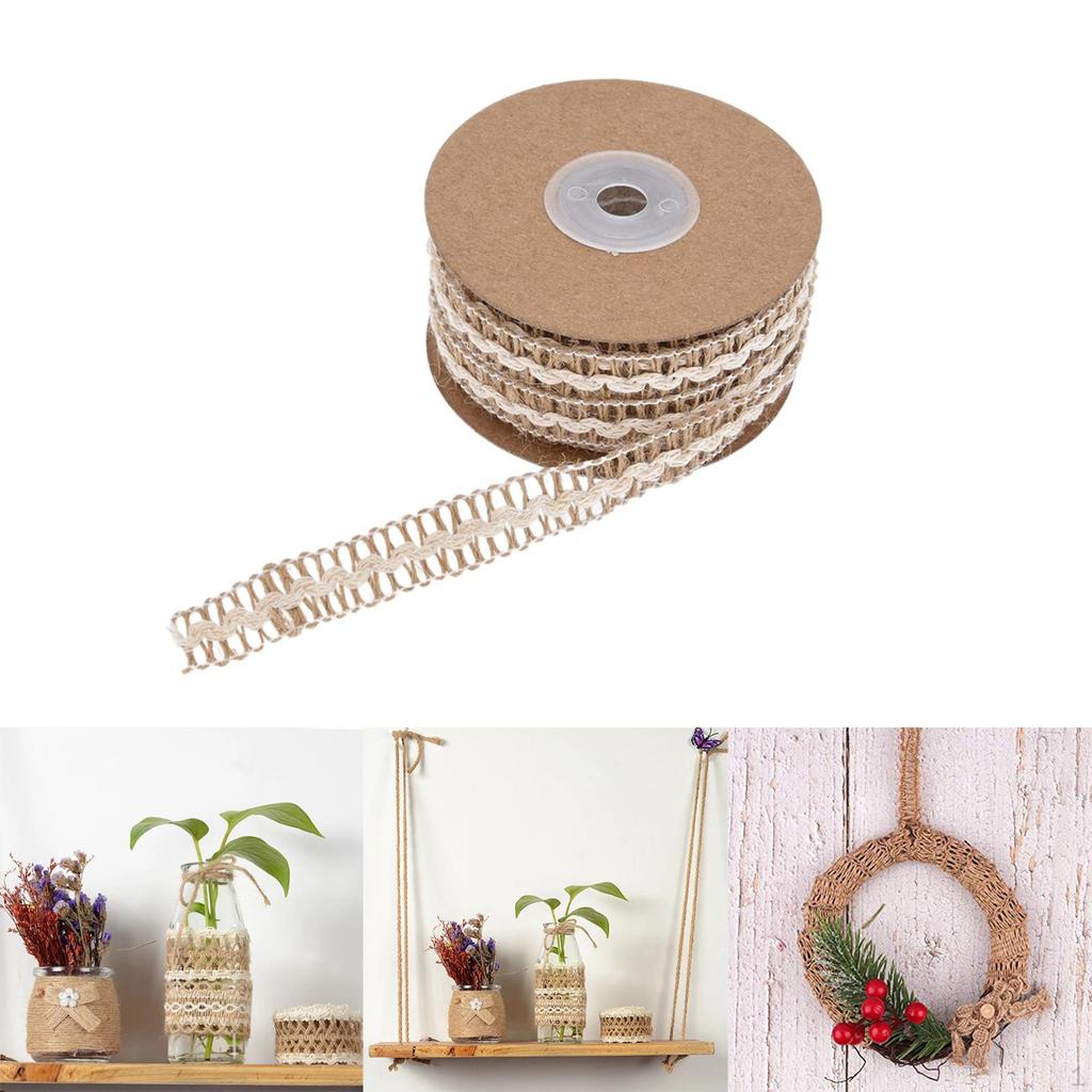Jute Burlap Craft Ribbon Hessian Rope for Gift Wrapping