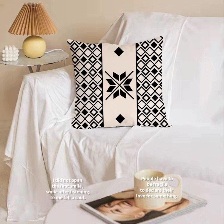 Nordic Black and White Pillow Sofa Living Room Bedroom Pillow Office Bedside Back Simple and Atmospheric Home Decoration