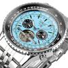 Automatic Mechanical Watch with Self Winding Big Dial Design Skeleton Tourbillon Fashion Men's Date Day Dress Watch Gifts