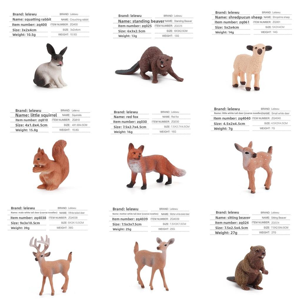 Animal Beaver Fox Deer Model Set With Pvc Material For Educational Display And Collectors