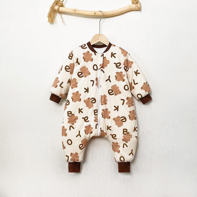 Thick Cotton Sleeping Bag Toddlers 1-3 Years Winter Warm Sleepwear 80-130cm Anti-Kick Belly Protection