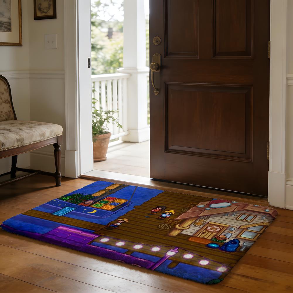 Floor Mat Soft Flannel Rug Non Slip Absorbent Mat for Bathroom Bedroom Home Decor Hot Anime S Stardew V Valley