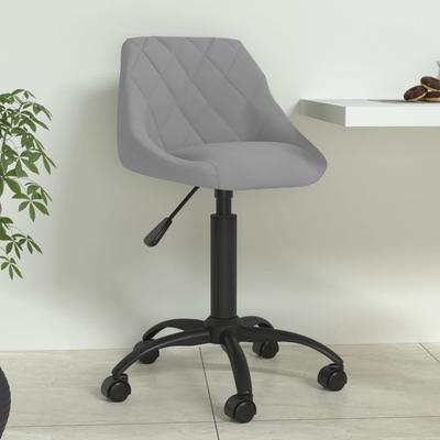 Vidaxl Dining Chair, Light Grey, Upholstered In Velvet