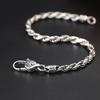 Solid Silver Retro Weave Bracelets Man Male S925 Sterling Silver Six -Word Mantra Twist Bracelet Women Thai Siver Bracelet Jewerl