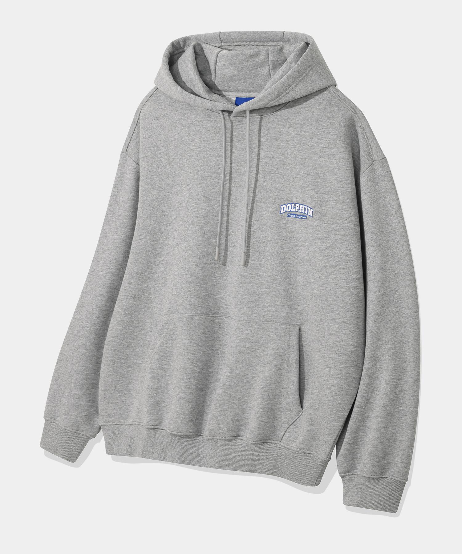 Dolphin Wave Apparel Dolphin Silicone Print Hoodie Melange Grey Melange Grey/M