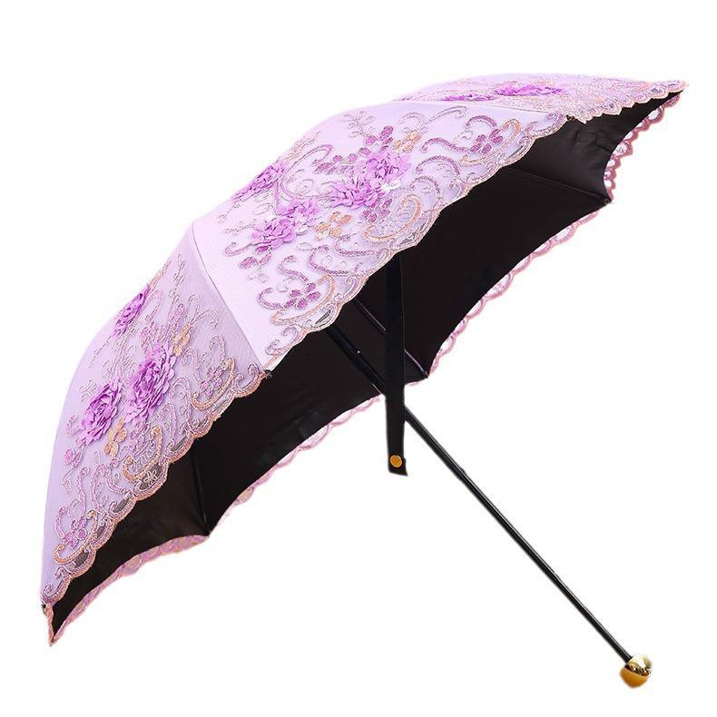 Elegantní krajkový deštník s UV ochranou proti slunci a dešti pro ženy