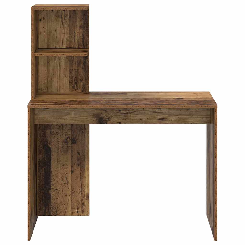 Desk with Shelf Reclaimed Wood Look 102 x 50 x 124 cm Particleboard