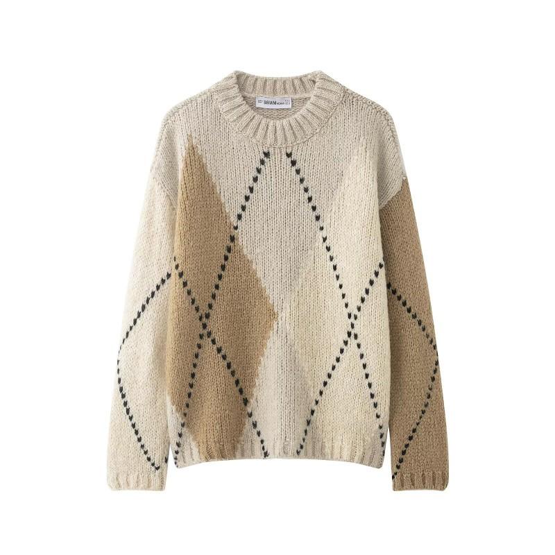 BB6904 2025 Fall Womens Street Style Relaxed Fit Knit Sweater