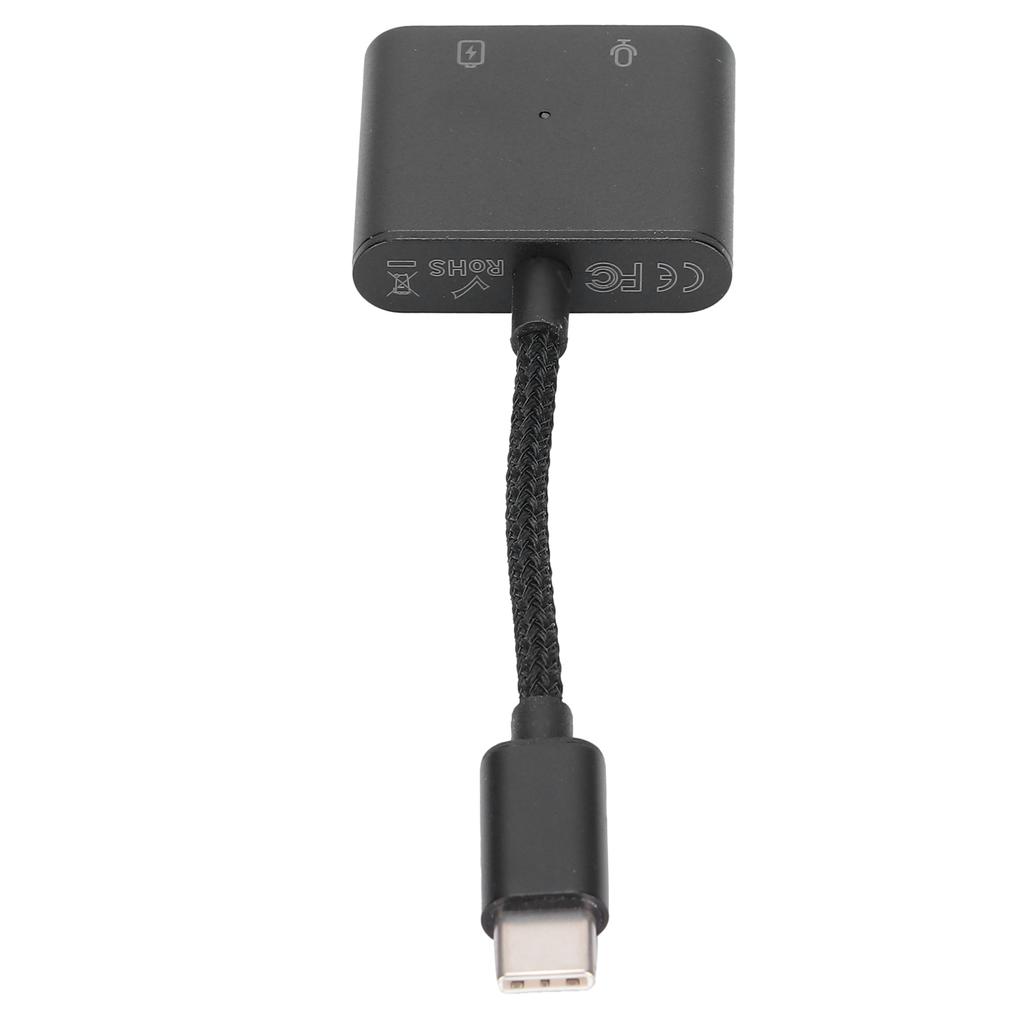 2 i 1 Type C til Type C o Adapter Type C til AUX-kontakt med USB C PD 60W Hurtigladeadapter