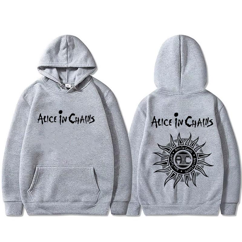 Rockband Alice in Chains Doppelseitiger Druck Hoodie Herren Damen Gothic Punk Streetwear Männermode Vintage Übergroßes Sweatshirt