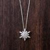 Shinning Snowflake Pendant Necklace Graceful Lady Engagement Accessories with Brilliant Zirconia Delicate Daily Jewelry