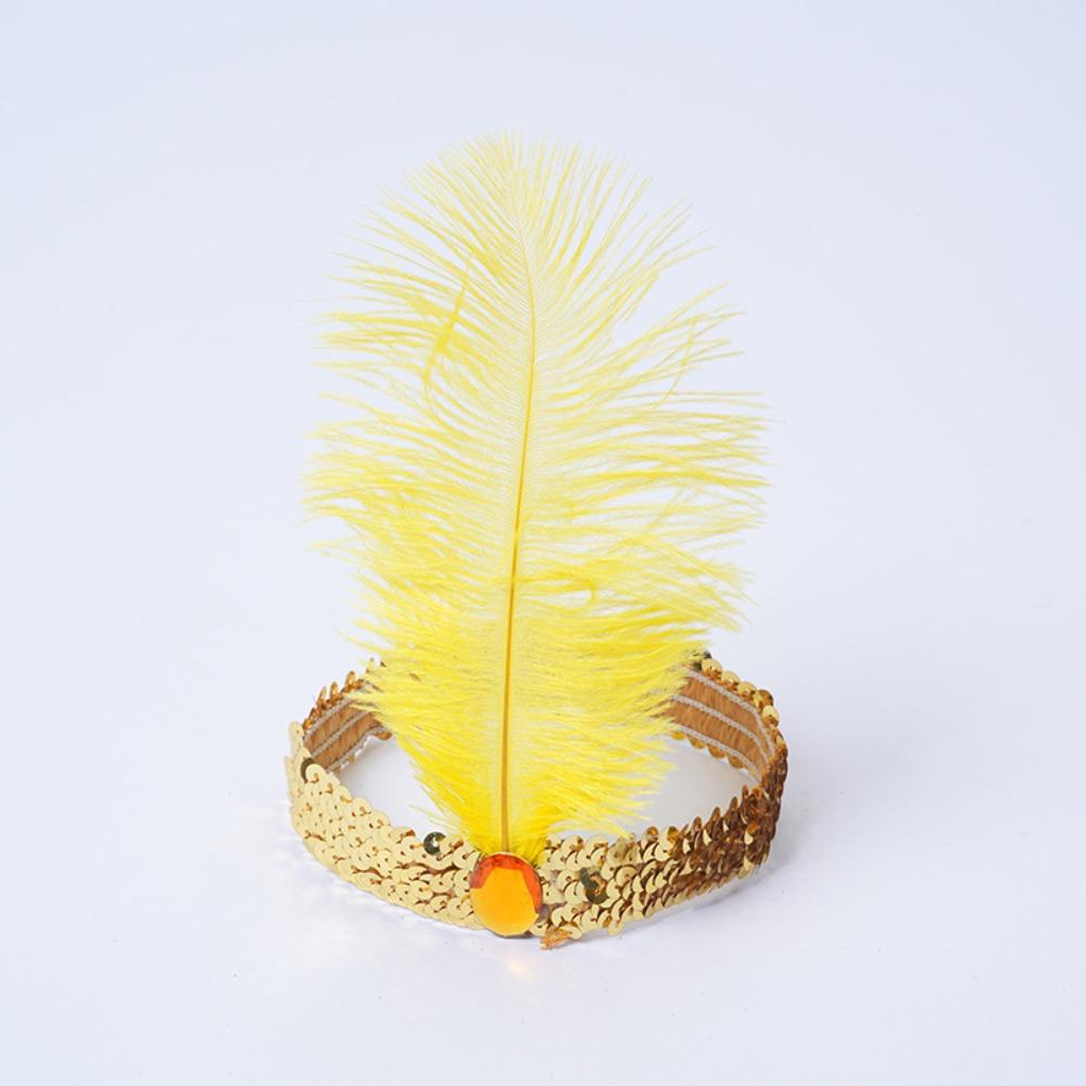 1920s Feather Headpiece Vintage Gatsby Headpiece Sequins Headbands  Halloween Costume Accessory