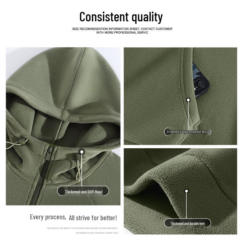 Hodo Men's Anti-Static Fleece Lined Hooded Jacket
