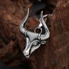 Vintage Creative High Polish Stainless Steel Bull Head Necklace Punk Personalized Male Animal Pendant Jewelry Gifts
