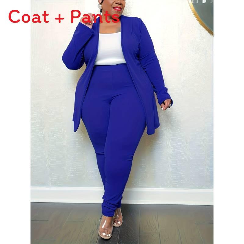 Plus Size Womens Blazer Long Sleeve Casual Suit With Polyester Fabric For Office Wear